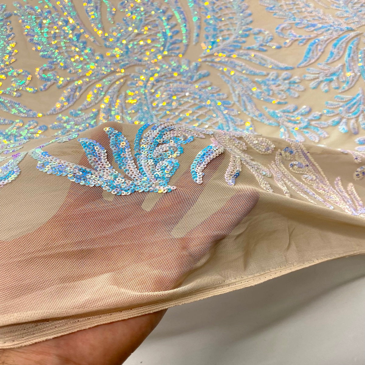 Stretch Sequins Lace Fabric