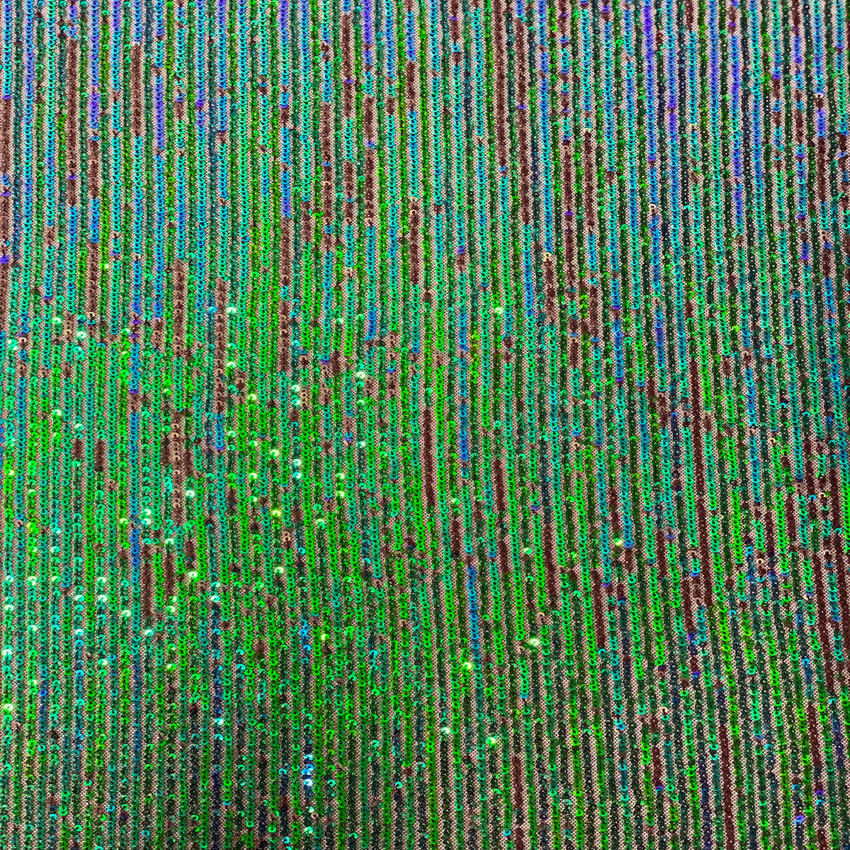 Stretch Sequins Fabric Mille Stripe