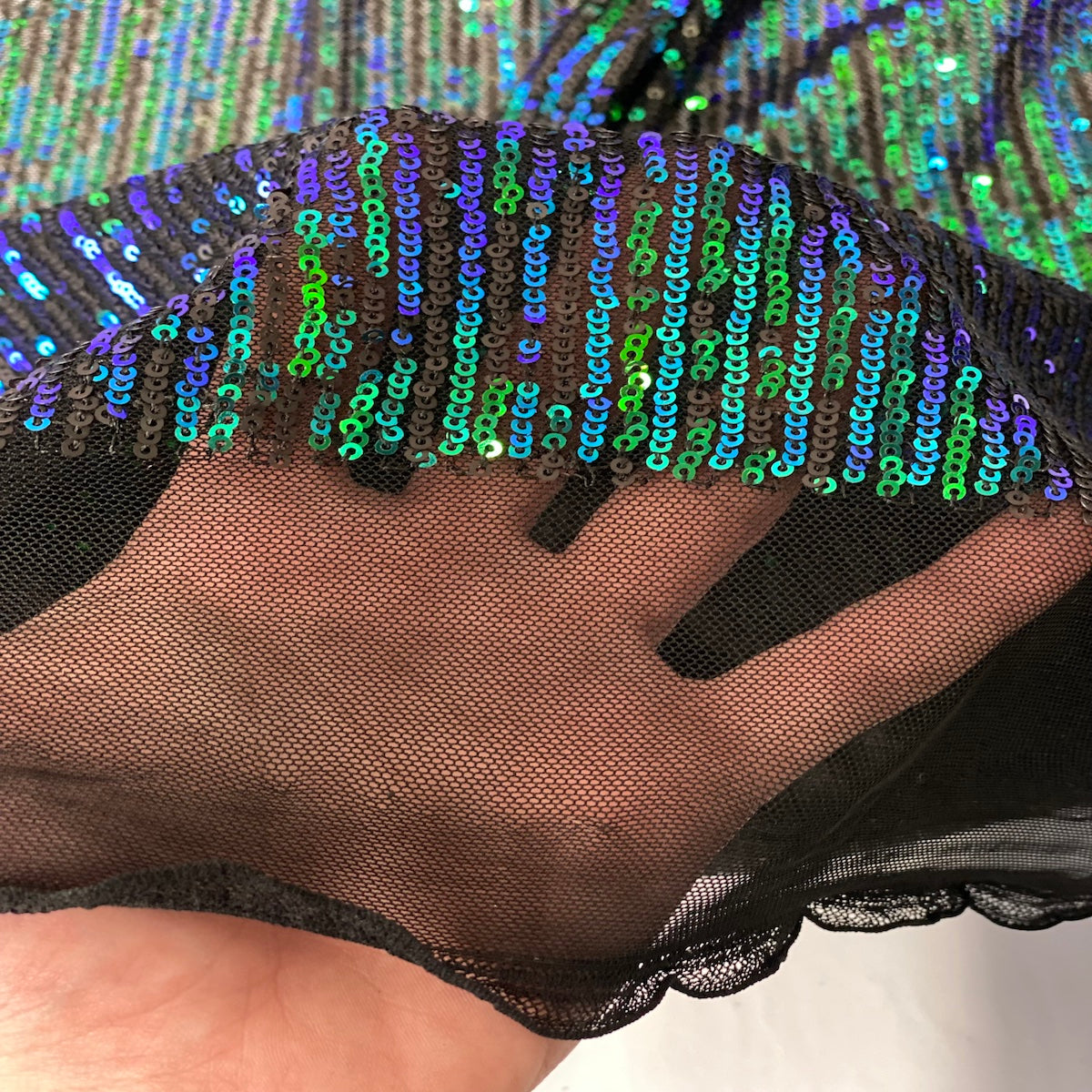 Stretch Sequins Fabric Mille Stripe