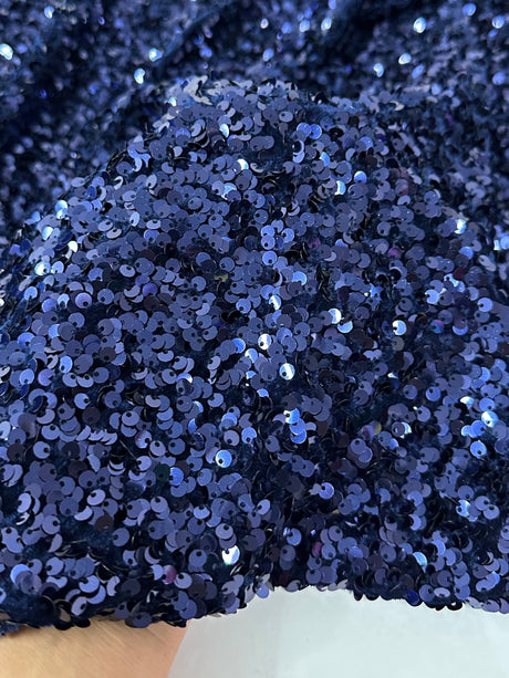 Sequin Velvet Navy Blue