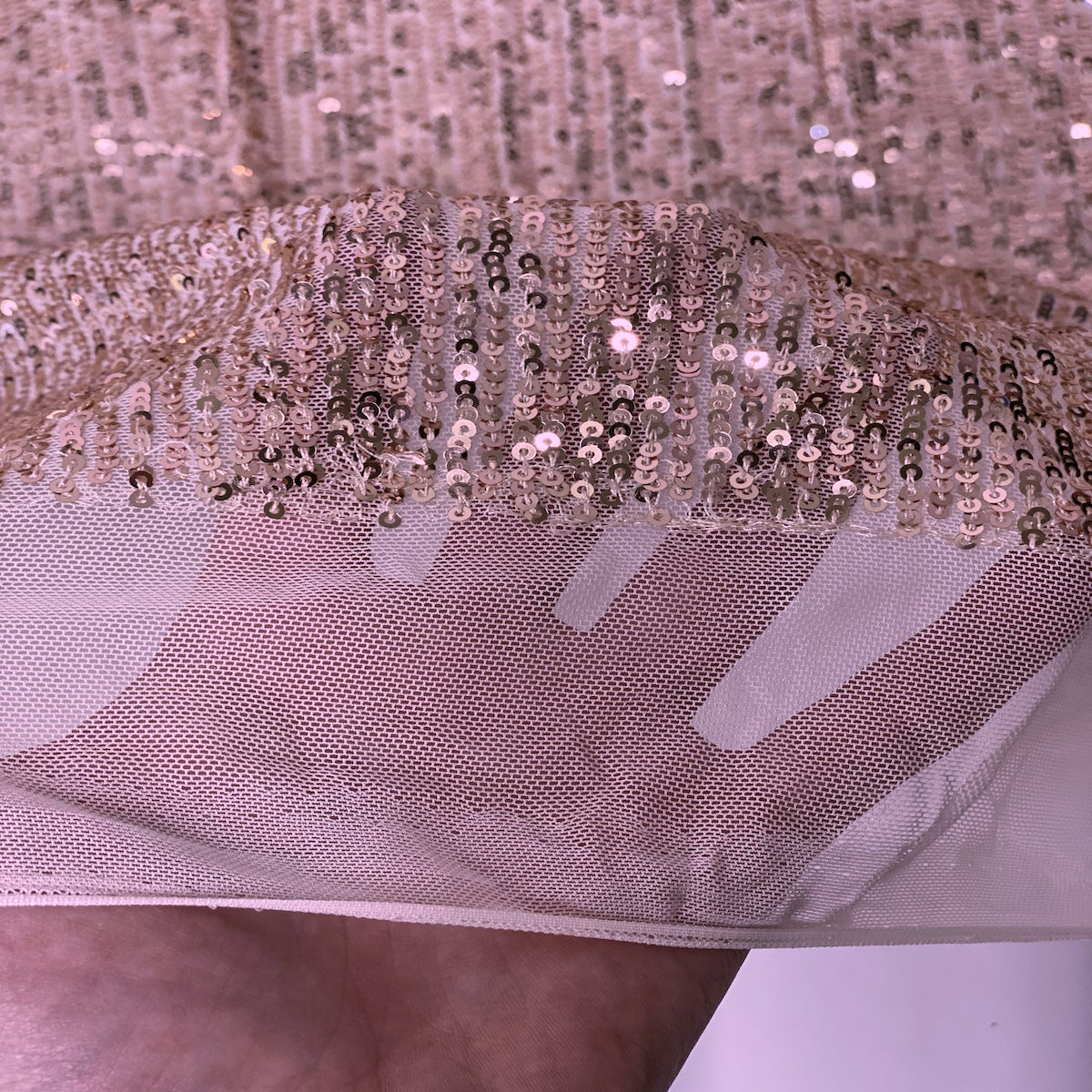 Stretch Sequins Fabric Mille Stripe