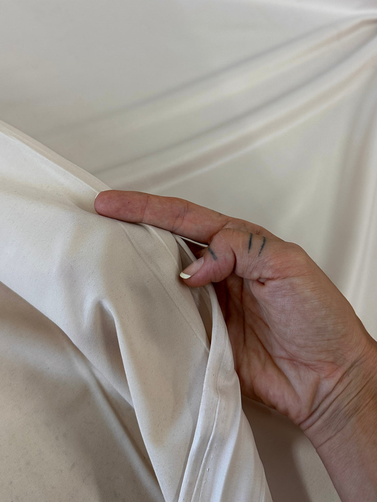 Beige 4-Way Stretch Faux Leather