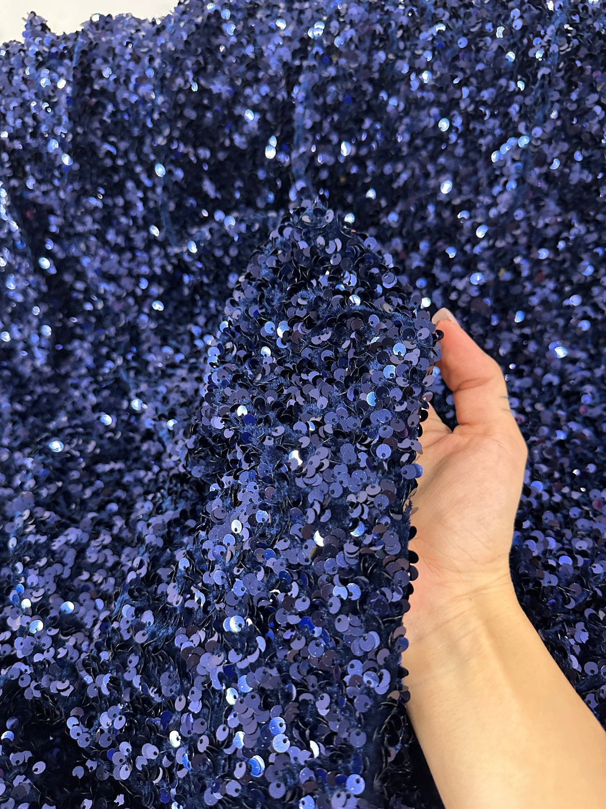 Sequin Velvet Navy Blue