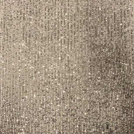 Mille Stripe Nylon Spandex Mesh Sequins Fabric - Multi Color Mille Stripe, 60" Width (1 Yard)