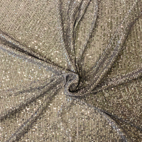 Mille Stripe Nylon Spandex Mesh Sequins Fabric - Multi Color Mille Stripe, 60" Width (1 Yard)