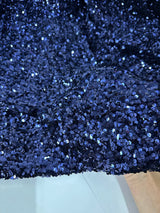 Sequin Velvet Navy Blue