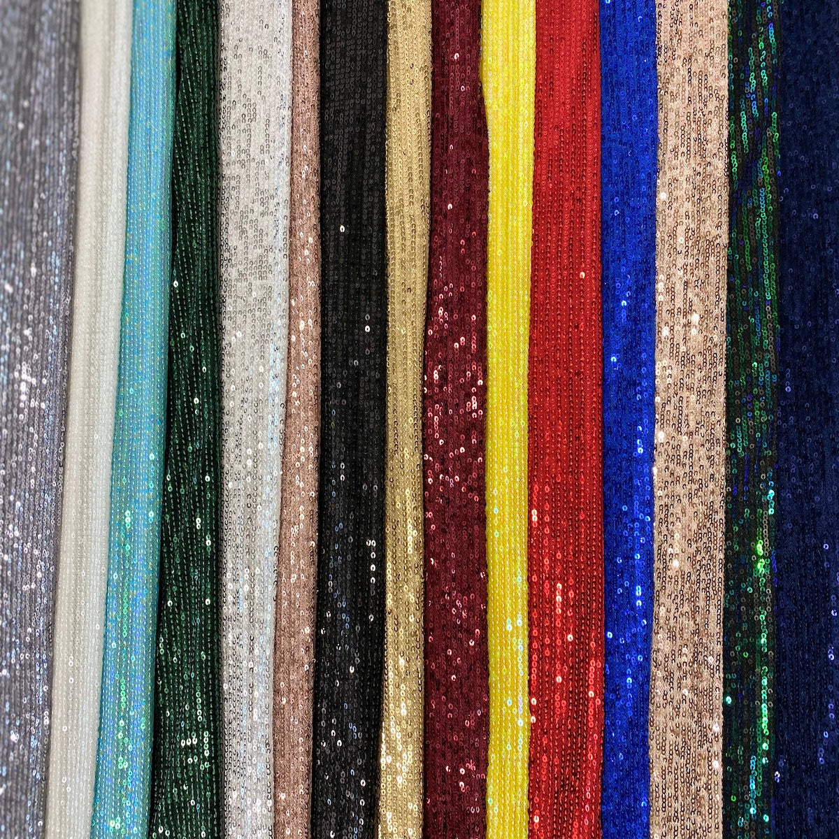 Stretch Sequins Fabric Mille Stripe