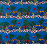 Island Sunset Peachskin Polyester Fabric - Red, Green, Blue, Teal, 45" Width (1 Yard)