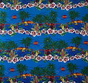 Polyester Peachskin Fabric Island Sunset Print