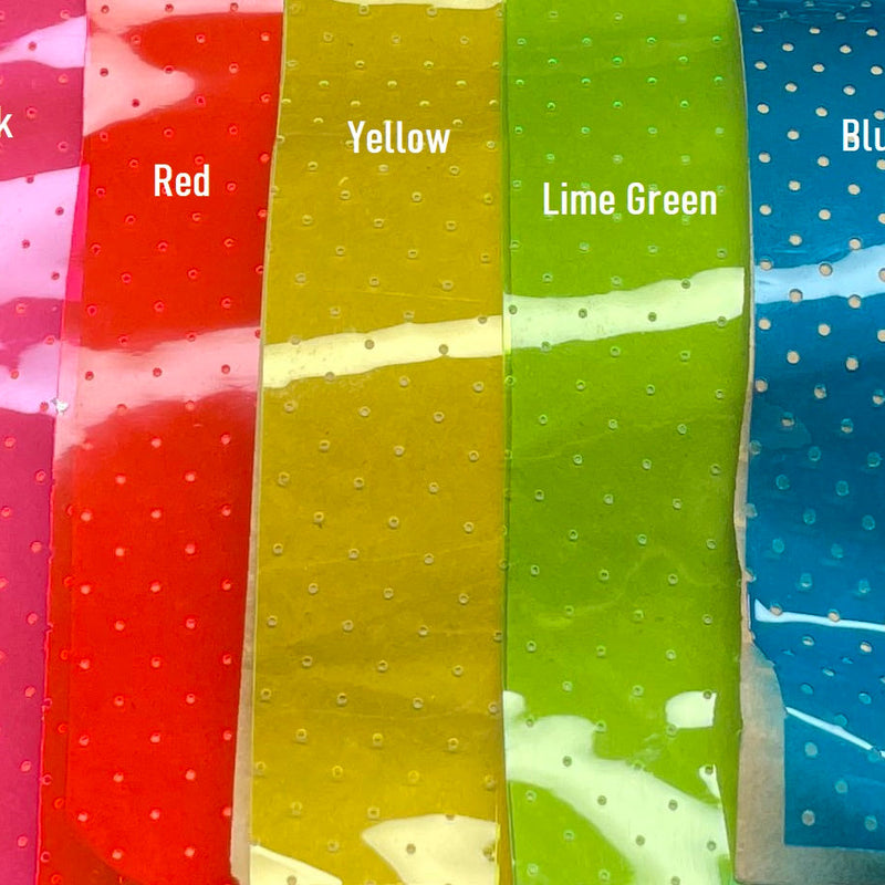 Yellow 12 Gauge Perforated Tinted Plastic Vinyl Fabric,