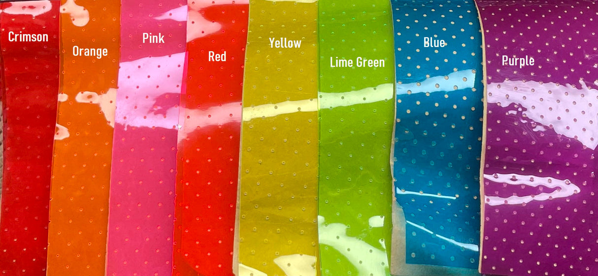 Yellow 12 Gauge Perforated Tinted Plastic Vinyl Fabric,