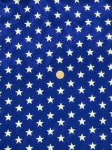 Patriotic Stars Charmeuse Print Royal Polyester Fabric - White Stars Print, Royal, 60" Width (1 Yard)