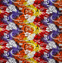 Polyester Fabric Multicolored Traditional Tattoo Plumeria Design