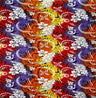 Polyester Fabric Multicolored Traditional Tattoo Plumeria Design