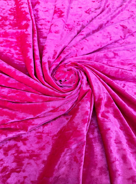 Fuchsia Stretch Crushed Velvet