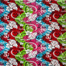 Multicolored Traditional Tattoo & Plumeria Design Polyester Fabric - Multicolored Tattoo And Plumeria Print, 45" Width (1 Yard)
