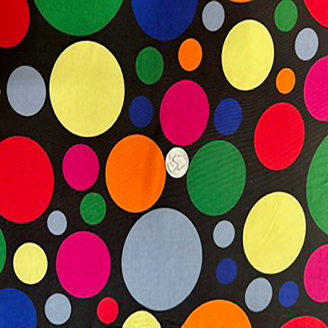 Polyester Spandex Multi-Dot Fabric 60" Black Multi