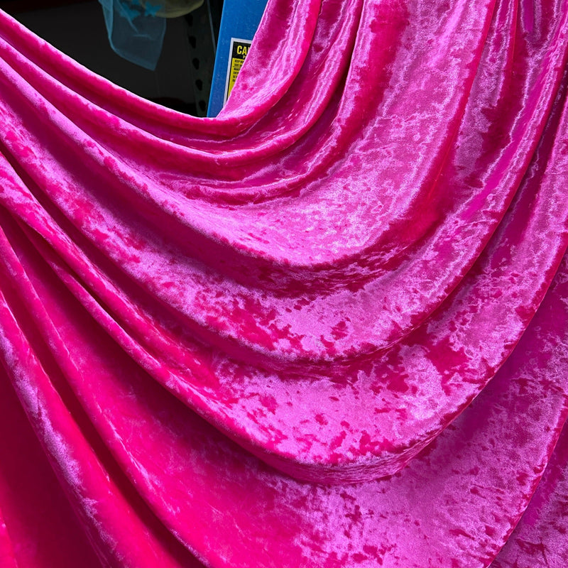 Fuchsia Stretch Crushed Velvet