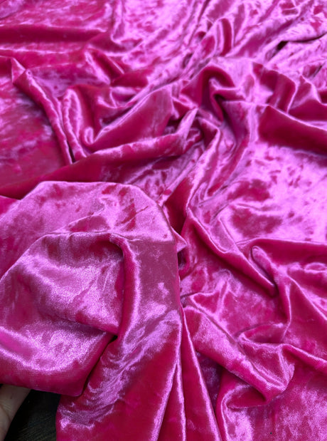 Fuchsia Stretch Crushed Velvet