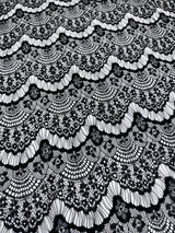 Black French Chantilly Floral Lace