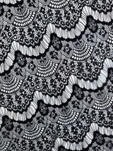 Black French Chantilly Floral Lace