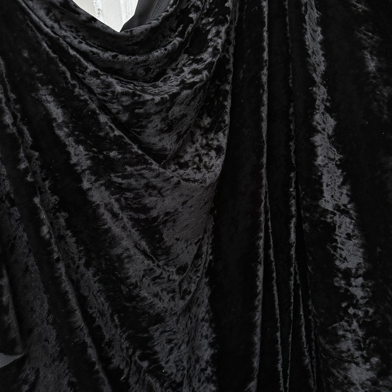 Black Stretch Crushed Velvet