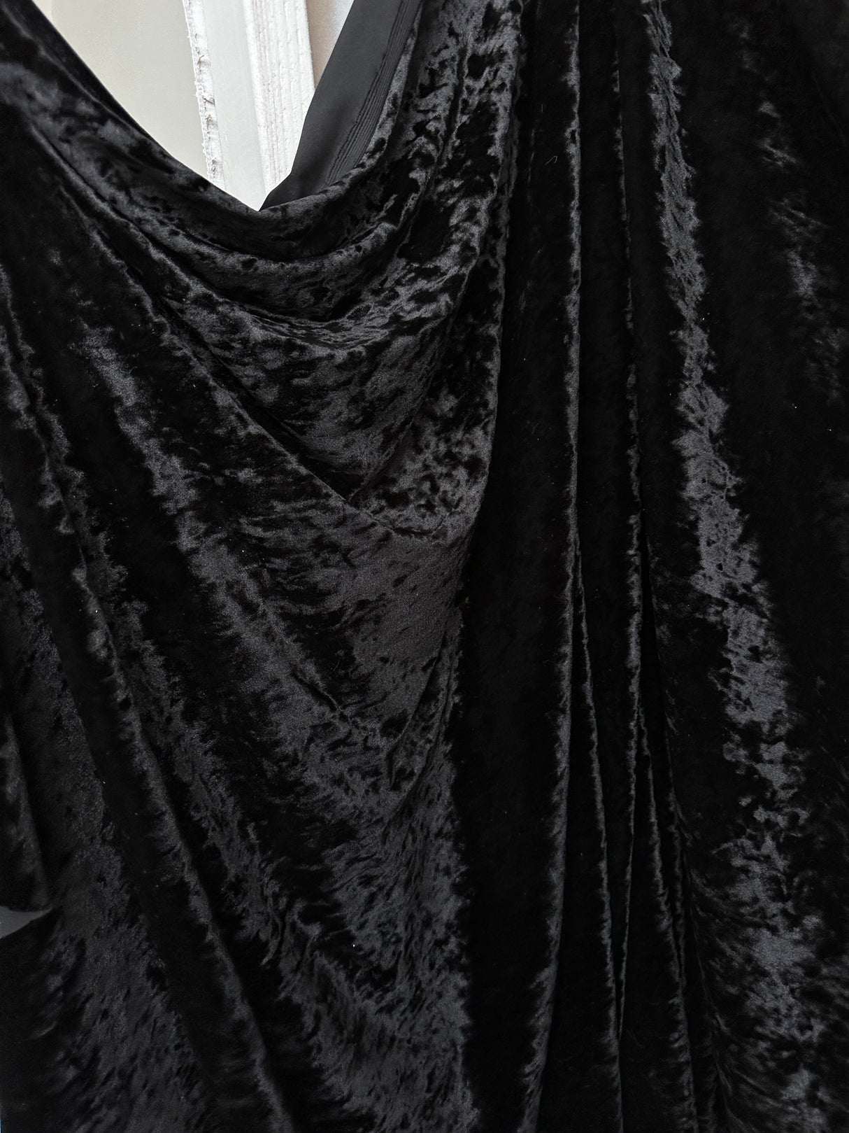 Black Stretch Crushed Velvet