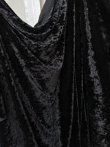 Black Stretch Crushed Velvet