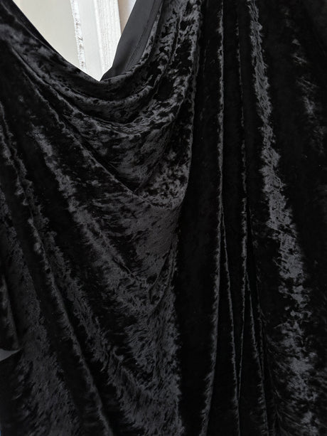 Black Stretch Crushed Velvet