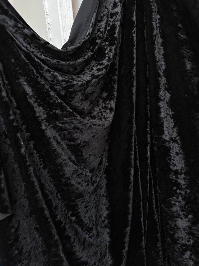 Black Stretch Crushed Velvet