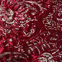 Stretch Velvet Sequin Fabric Burgundy Champagne 60"