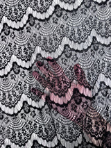 Black French Chantilly Floral Lace