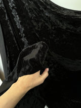 Black Stretch Crushed Velvet