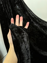 Black Stretch Crushed Velvet