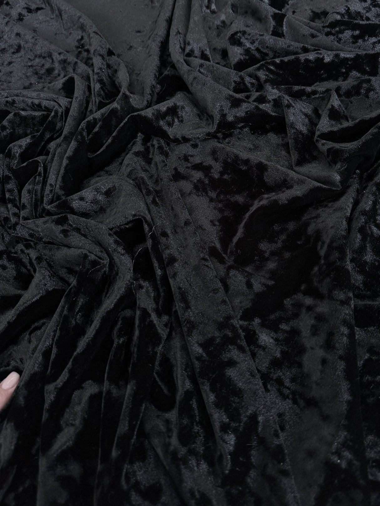 Black Stretch Crushed Velvet