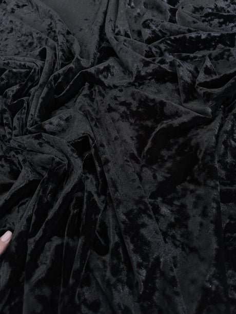 Black Stretch Crushed Velvet