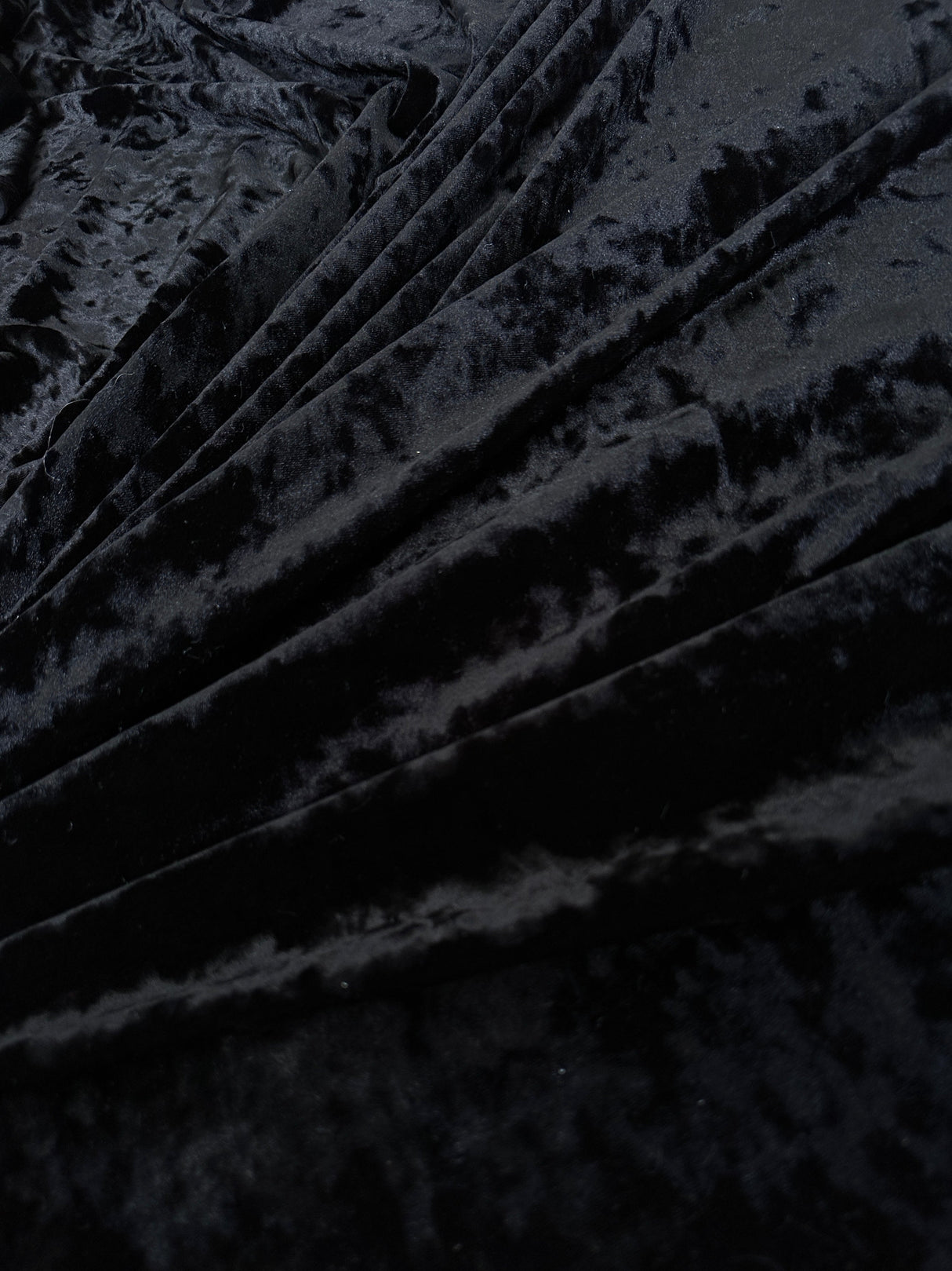 Black Stretch Crushed Velvet