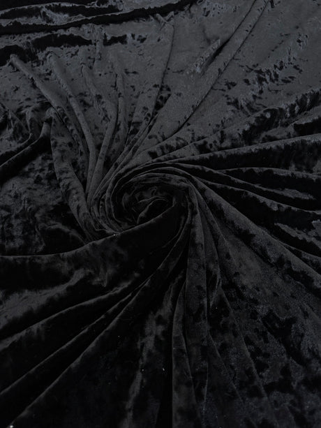 Black Stretch Crushed Velvet