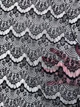 Black French Chantilly Floral Lace