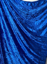 Stretch Crushed Velvet Royal Blue