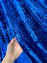 Stretch Crushed Velvet Royal Blue