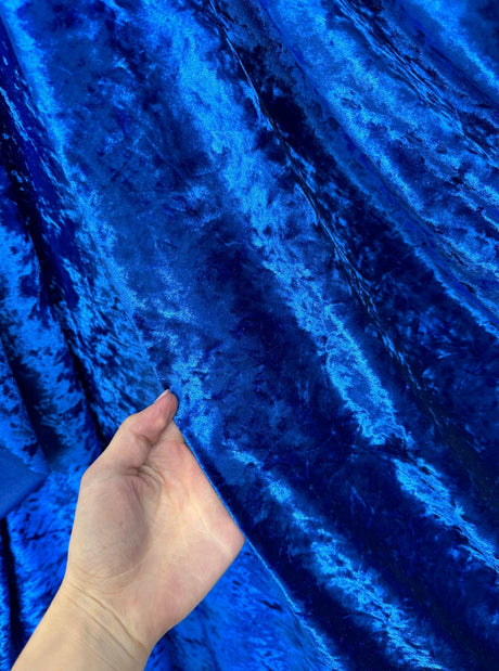 Stretch Crushed Velvet Royal Blue