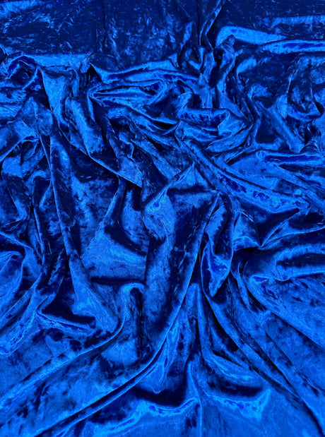 Stretch Crushed Velvet Royal Blue