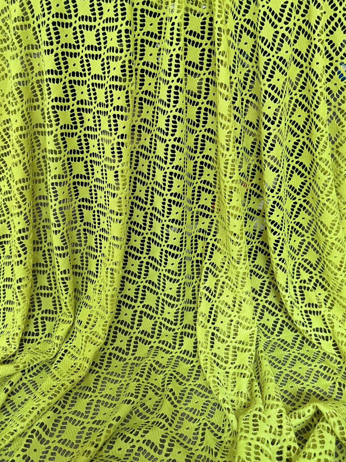 Lime Green Crochet Hollow Out Knit
