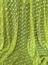 Lime Green Crochet Hollow Out Knit