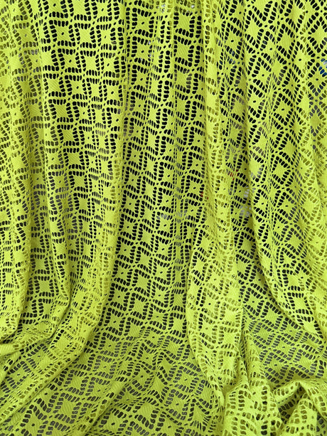 Lime Green Crochet Hollow Out Knit