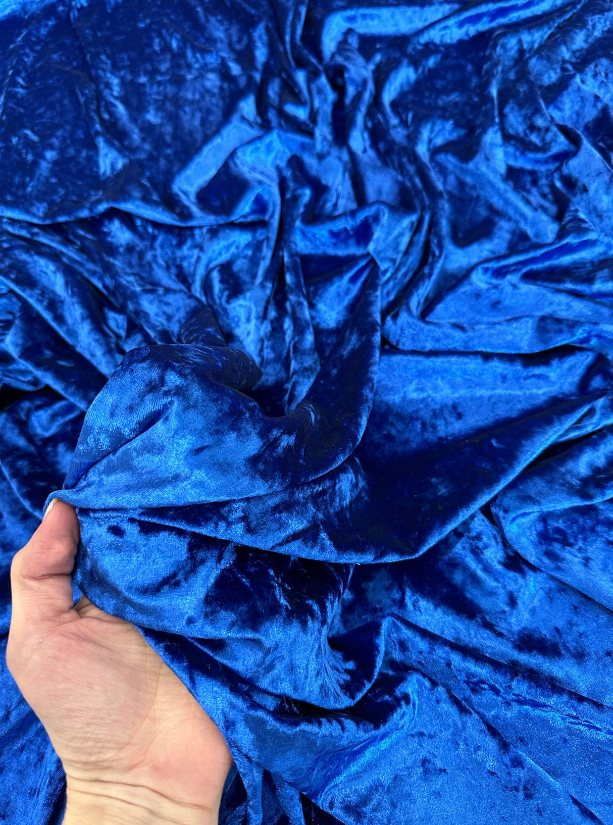 Stretch Crushed Velvet Royal Blue