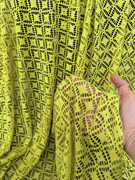 Lime Green Crochet Hollow Out Knit