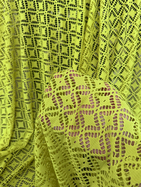Lime Green Crochet Hollow Out Knit