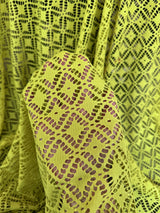 Lime Green Crochet Hollow Out Knit